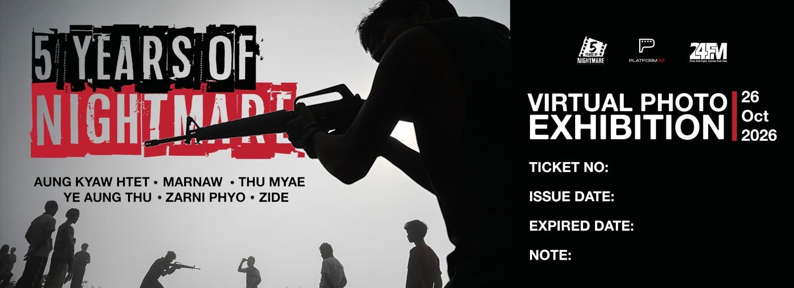 Sample 5 Years of Nightmare ticket with ticket number, issue date and expiry date